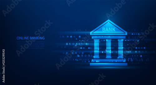 bank finance transaction payment digital technology. online banking and save money concept. vector illustration fantastic technology.