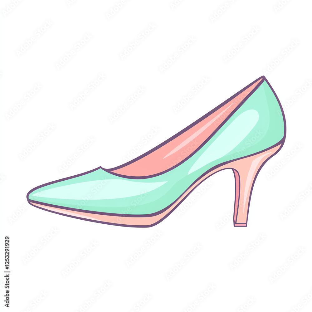 A stylish mint green high heel shoe, perfect for elevating any outfit A stylish mint green high heel shoe, perfect for elevating any outfit