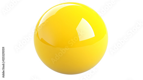 Glossy yellow sphere on transparent background