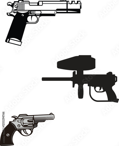 vector illustration of 3 gun