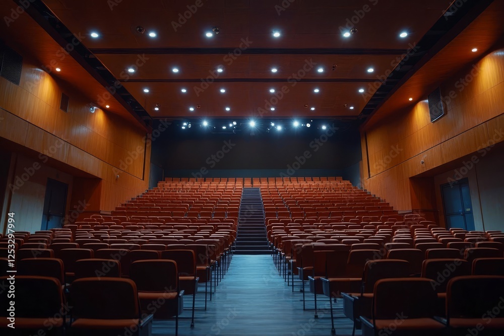 Naklejka premium Stream at a concert in a hall without spectators.