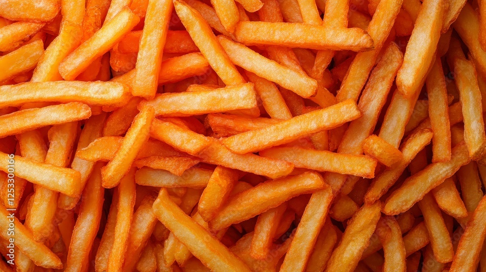 Golden and Crispy French Fries Piled High on a Surface Golden and Crispy French Fries Piled High on a Surface