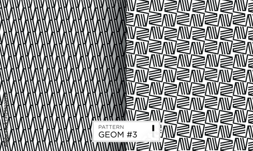 Set of two vector line abstract geometric black patterns Geom 3