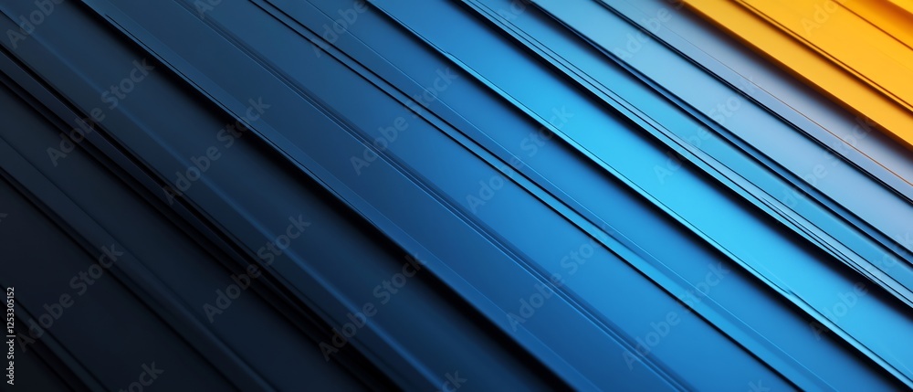 Obraz premium Abstract Blue Orange Diagonal Stripes Dynamic Design. AI Generated