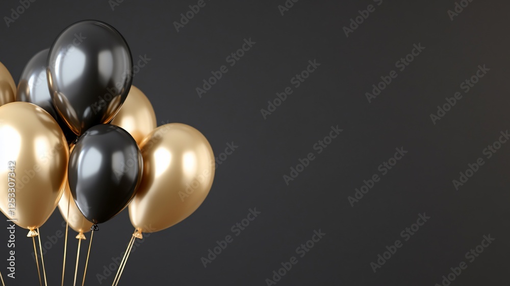 Black and Gold Balloons on Dark Background (1) Black and Gold Balloons on Dark Background (1)