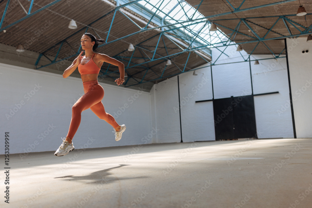 Fototapeta premium Fit woman running at the gym