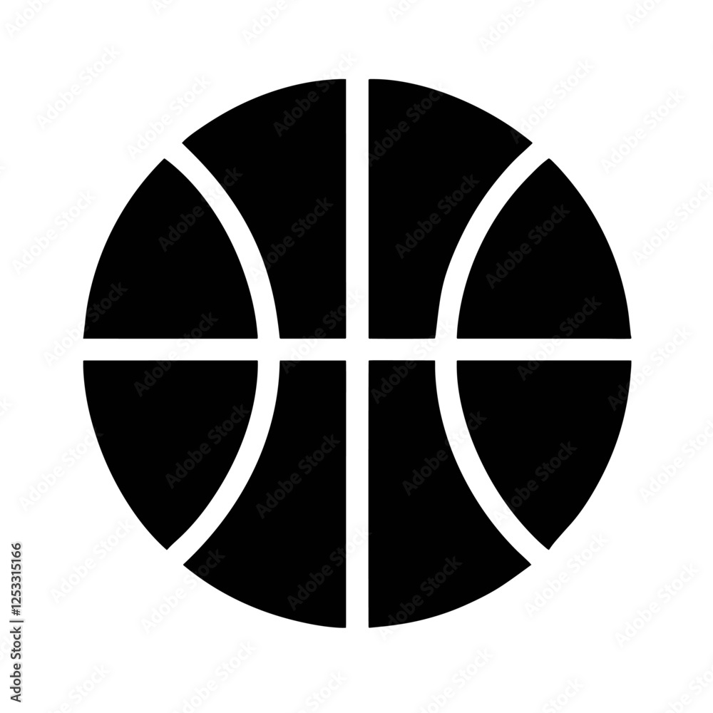 Simple Black and White Basketball Icon Graphic Design Image Simple Black and White Basketball Icon Graphic Design Image