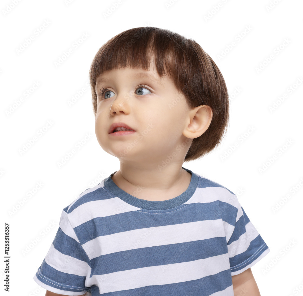 Portrait of adorable little boy on white background Portrait of adorable little boy on white background