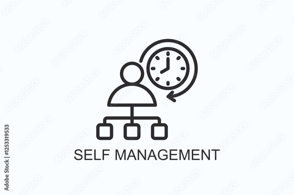 Self Management Icon Or Logo Isolated Illustration Self Management Icon Or Logo Isolated Illustration