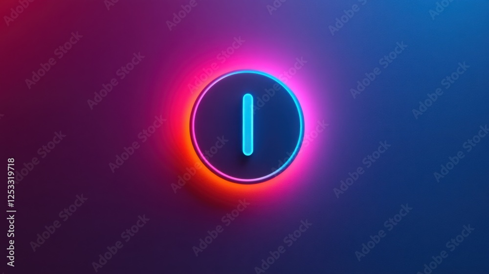 Neon Letter I in Glowing Circular Frame Abstract Background Vivid Pink and Blue Light Neon Letter I in Glowing Circular Frame Abstract Background Vivid Pink and Blue Light