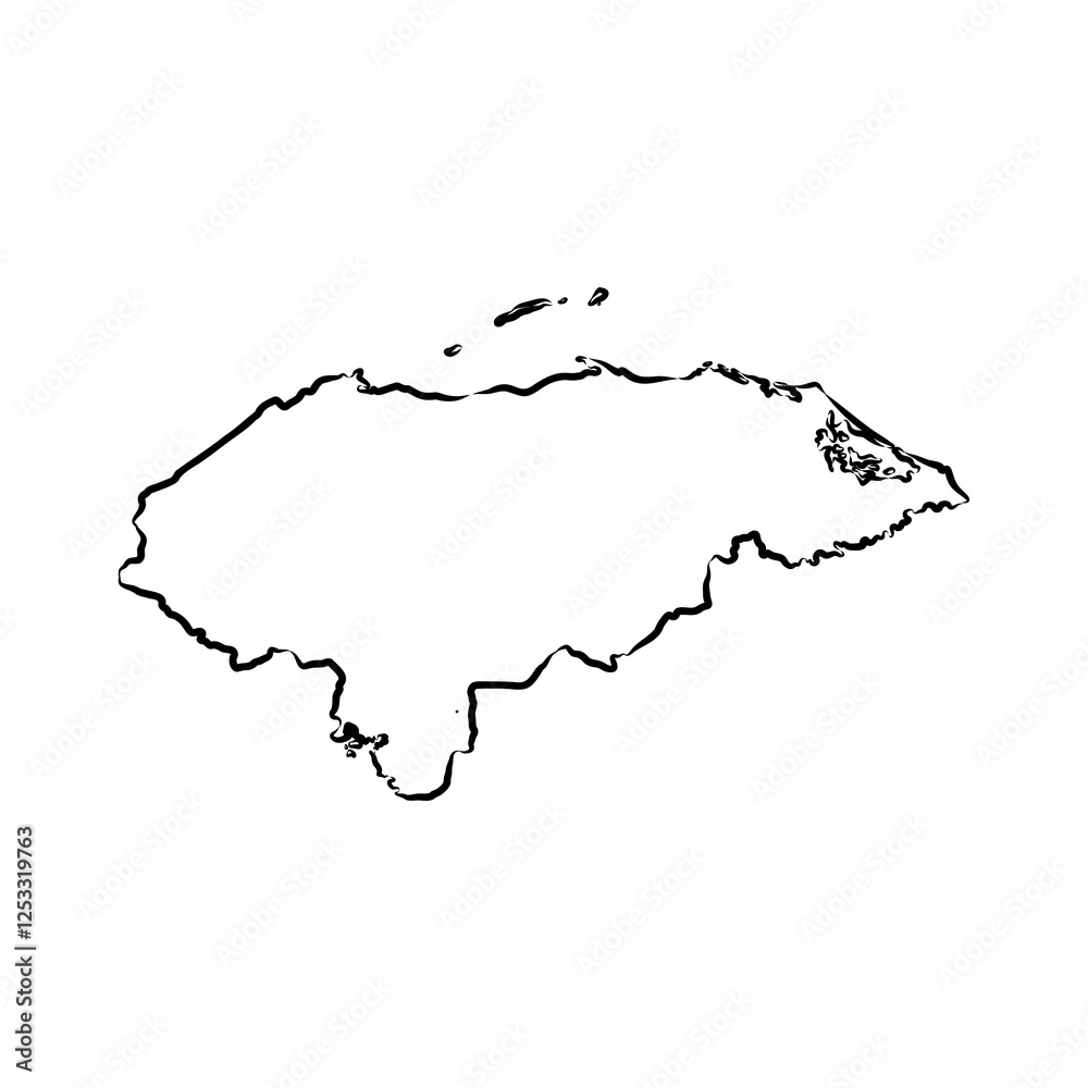 Obraz premium Honduras Map vector template sketch illustration