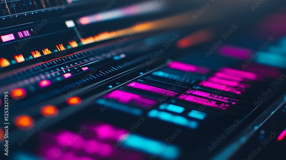 Professional Video Editor Working on Timeline Adjusting Clips and Transitions Professional Video Editor Working on Timeline Adjusting Clips and Transitions