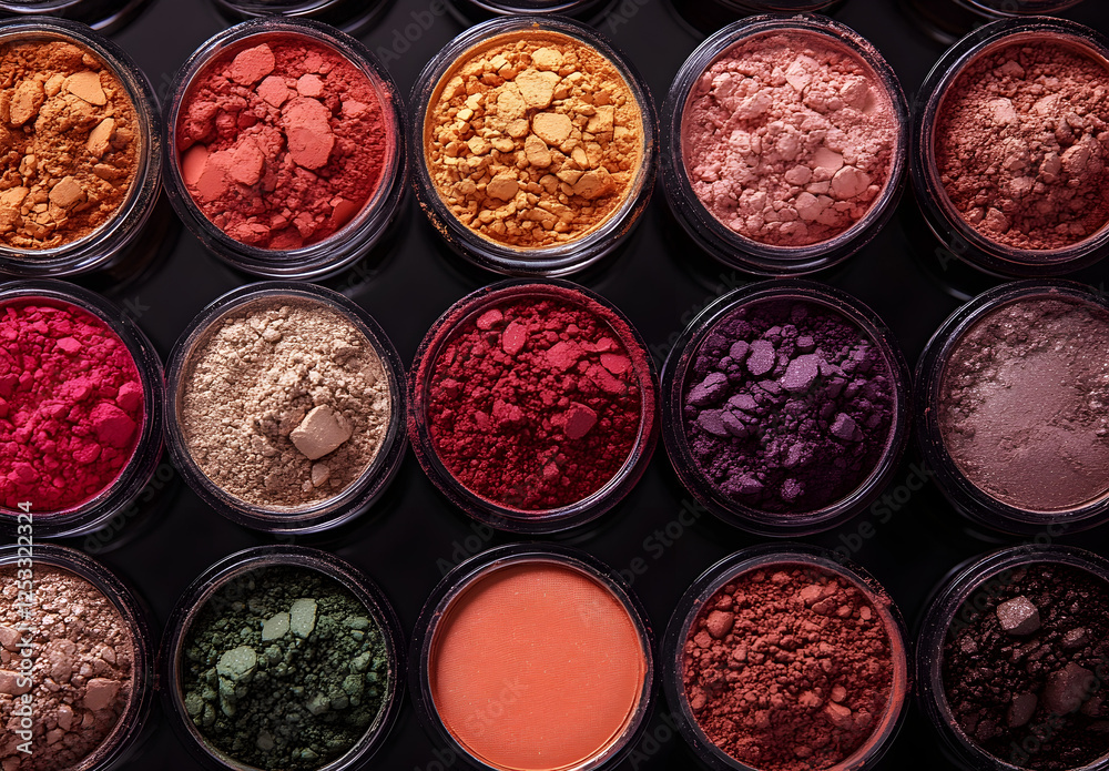 Vibrant Makeup Powder Palette Showcases Diverse Color Spectrum for Beauty Vibrant Makeup Powder Palette Showcases Diverse Color Spectrum for Beauty