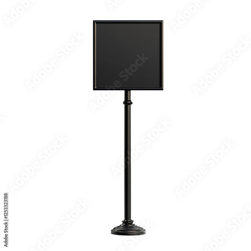 a black television stand with a black screen