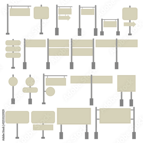 illustration of a collection of poles with signboards vector
