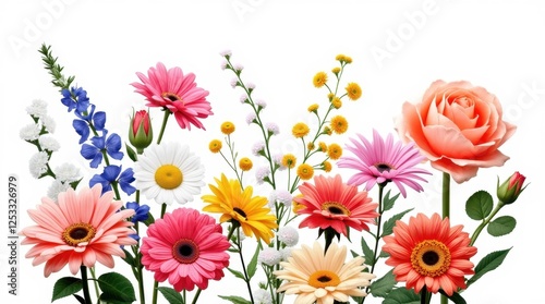 Striking Floral Composition with Brightly Colored Flowers