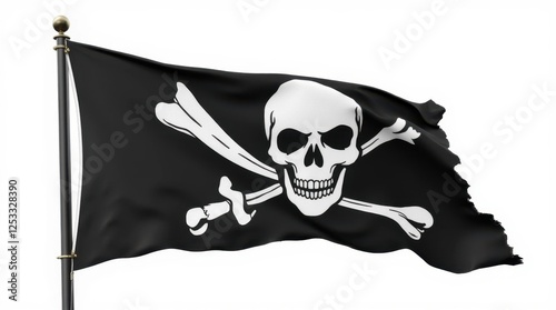3D Render of a Menacing Pirate Flag