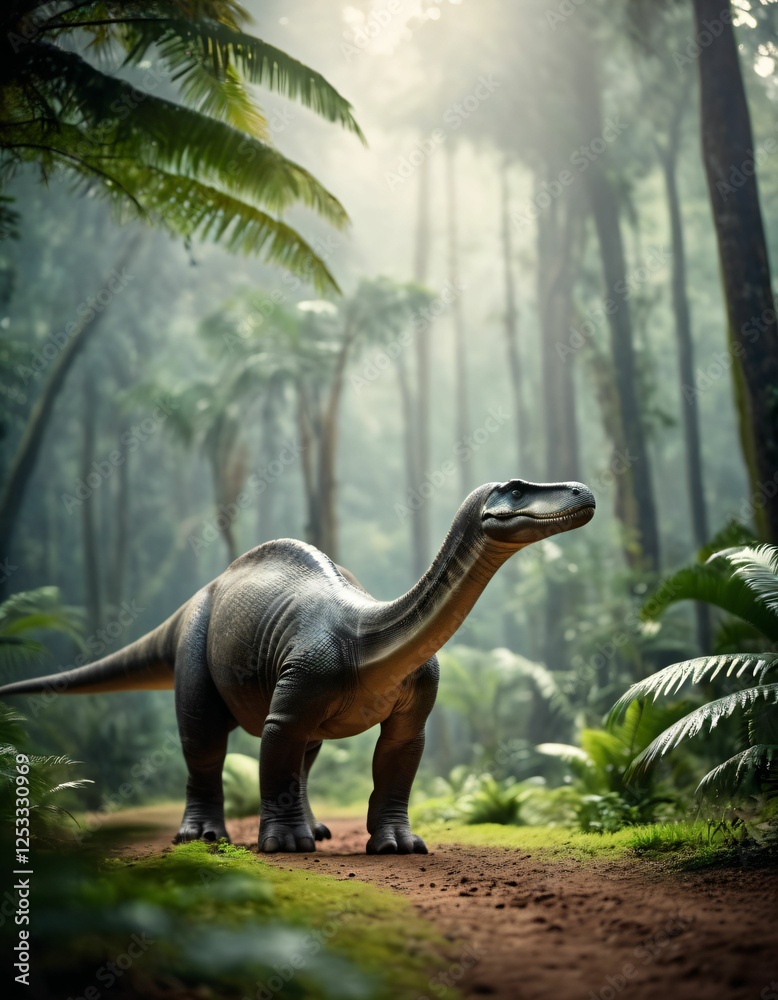 Fototapeta premium some kind of dinosaur in the jungle