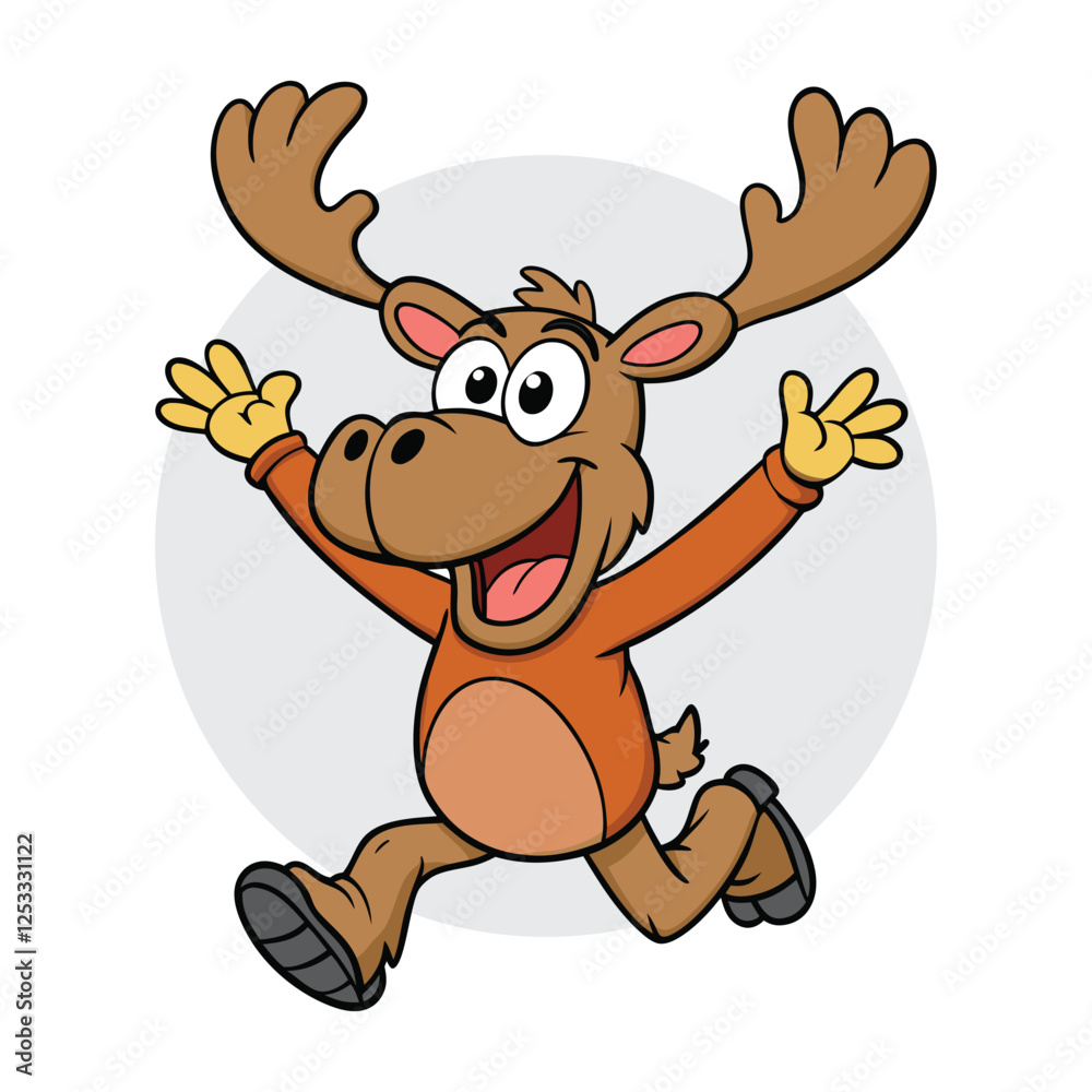 A happy moose's jumping with joy A happy moose's jumping with joy