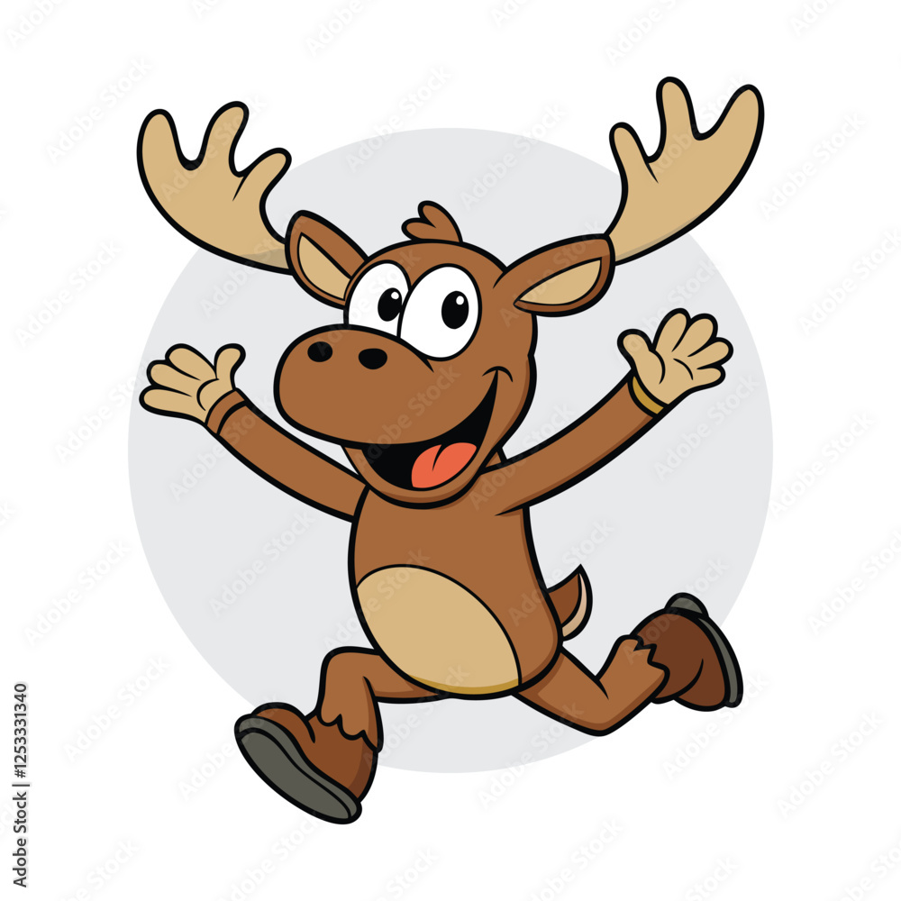 A happy moose's jumping with joy A happy moose's jumping with joy