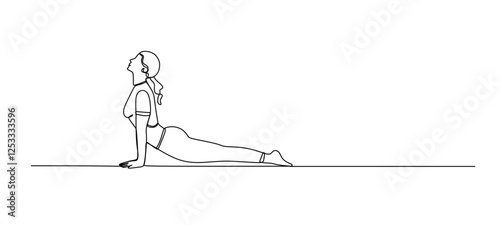continuous single line drawing of woman in sitting yoga pose  line art vector illustration