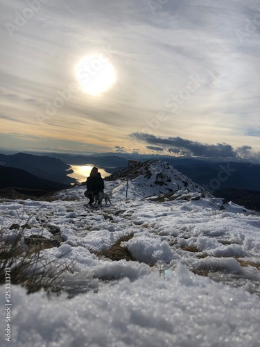 sunset on the swiss mountain