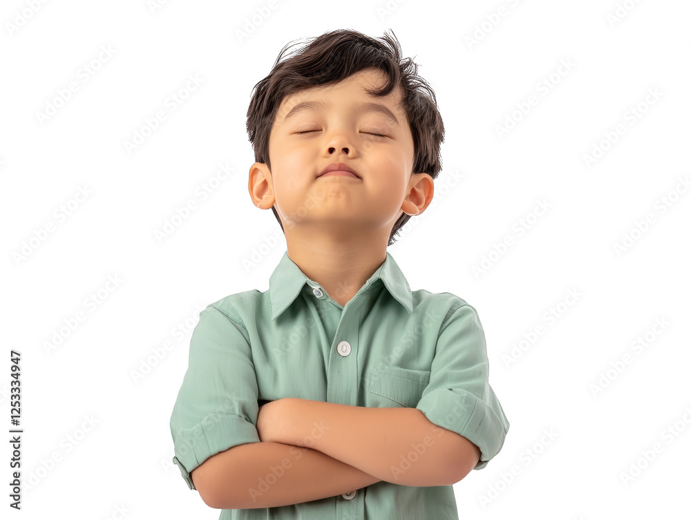 Confident young boy with crossed arms, a portrait of assurance and independence confident Confident young boy with crossed arms, a portrait of assurance and independence confident