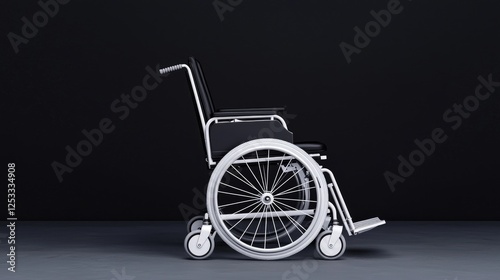Obraz na płótnie Wheelchair in dark room, medical accessibility w salonie
