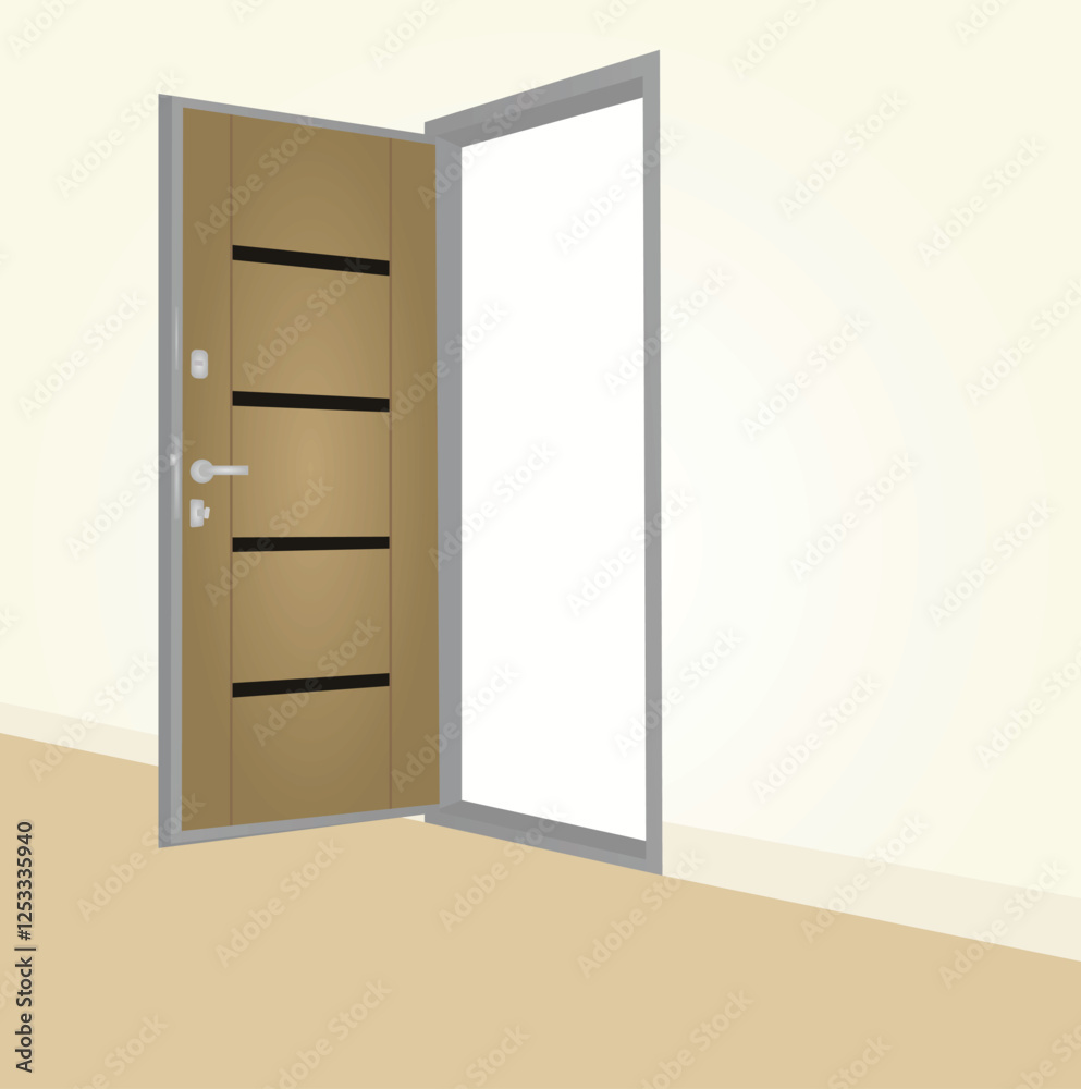 Open room door. vector illustration Open room door. vector illustration