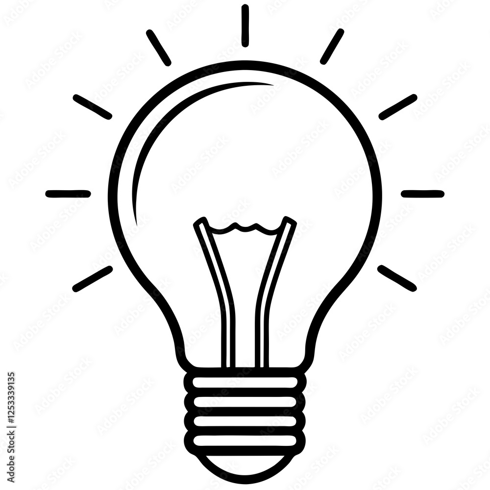 Lightbulb Idea Line Art Vector Design Lightbulb Idea Line Art Vector Design