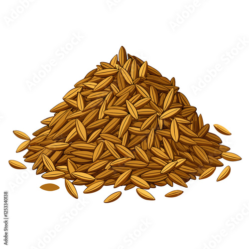 A pile of cumin seeds vector art illustration