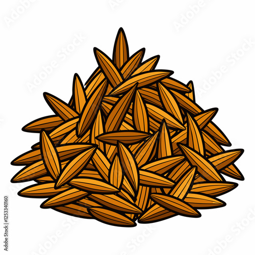 A pile of cumin seeds vector art illustration photo