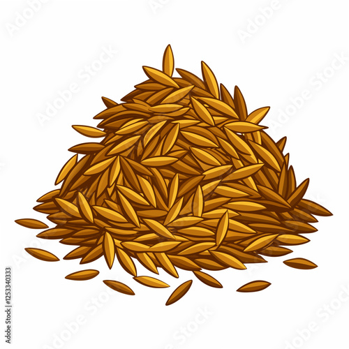 A pile of cumin seeds vector art illustration photo