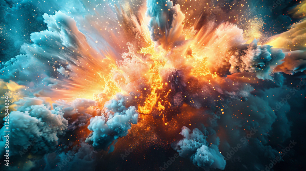 Fototapeta premium Science Behind a Chemical Explosion