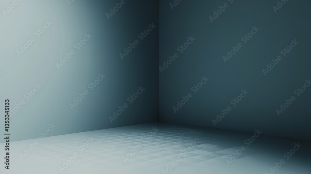 Serene Teal Room Corner Soft Light. AI Generated Serene Teal Room Corner Soft Light. AI Generated