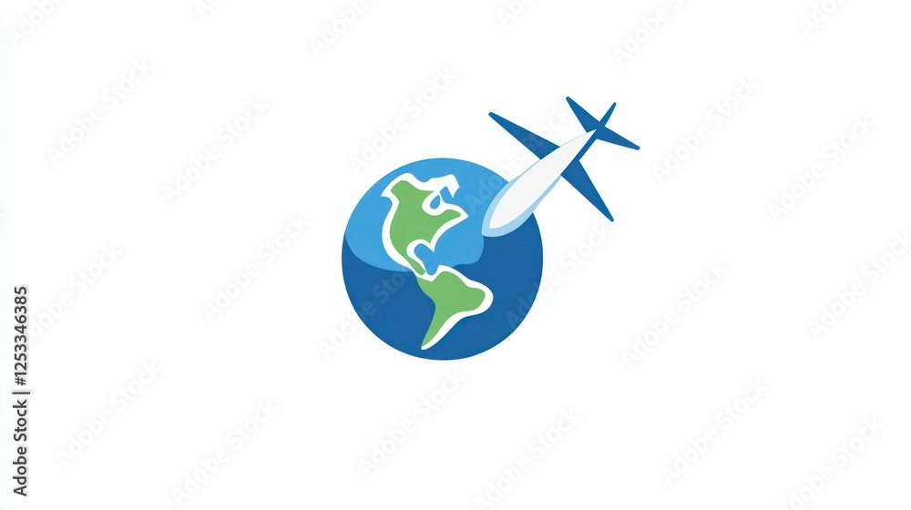Earth globe with airplane, global travel concept, top view, travel Earth globe with airplane, global travel concept, top view, travel