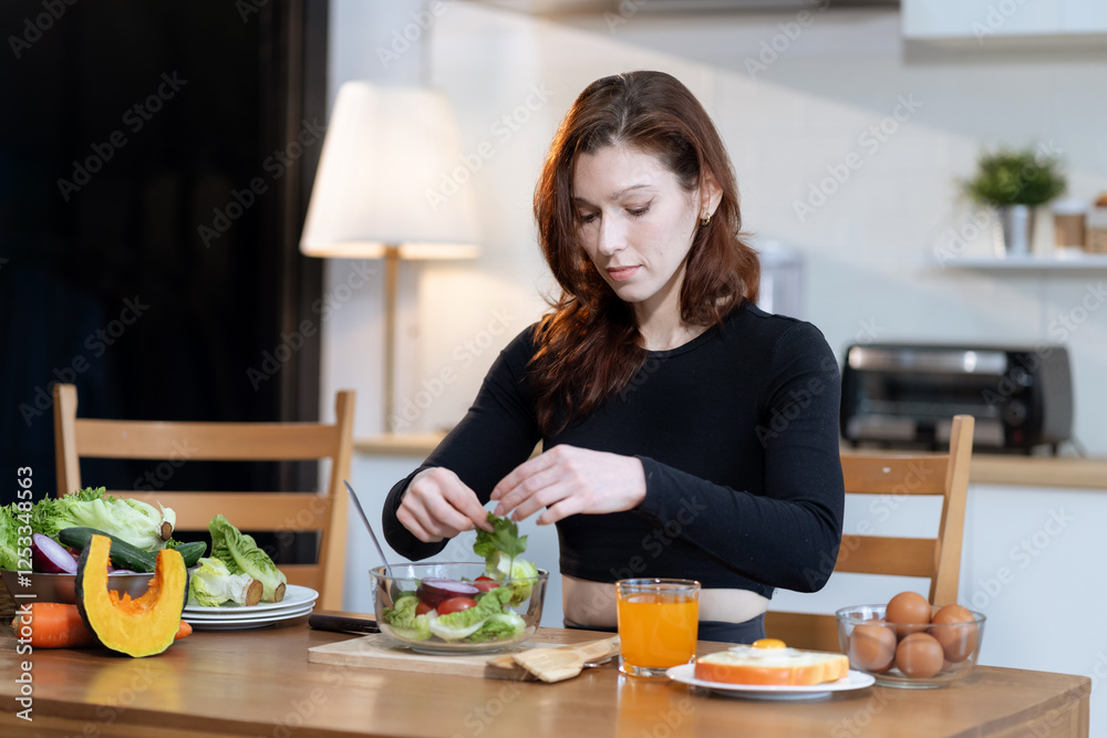 Lifestyle and healthy concept. Fit woman enjoys healthy breakfast after yoga training. Lifestyle and healthy concept. Fit woman enjoys healthy breakfast after yoga training.