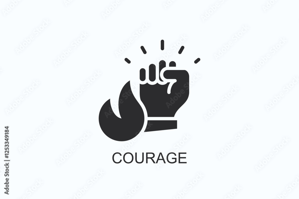 Courage Icon Or Logo Isolated Illustration