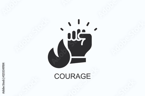 Courage Icon Or Logo Isolated Illustration