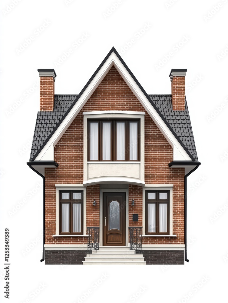 Cozy Brick Home: A charming, detailed rendering of a classic brick house, showcasing its inviting architecture and warm, welcoming ambiance. Cozy Brick Home: A charming, detailed rendering of a classic brick house, showcasing its inviting architecture and warm, welcoming ambiance.