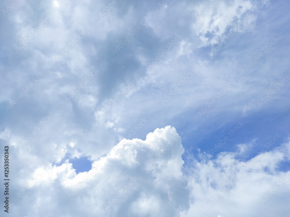 Obraz premium Beautiful blue sky with clouds. Sky background 