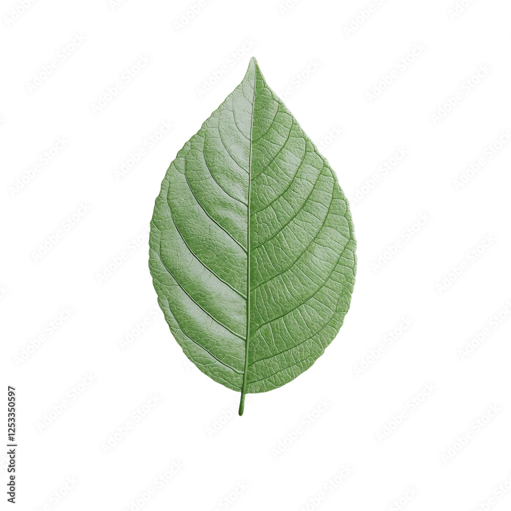 Obraz premium a green leaf on a white background