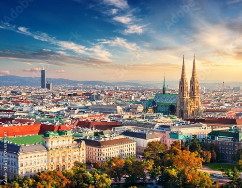 vienna austria famous city scape view background