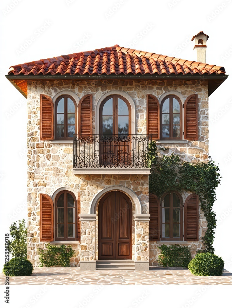 Charming Tuscan Villa: A picturesque Tuscan-style villa, with a terracotta roof, stone walls, and wooden shutters exudes classic elegance and timeless appeal. Charming Tuscan Villa: A picturesque Tuscan-style villa, with a terracotta roof, stone walls, and wooden shutters exudes classic elegance and timeless appeal.