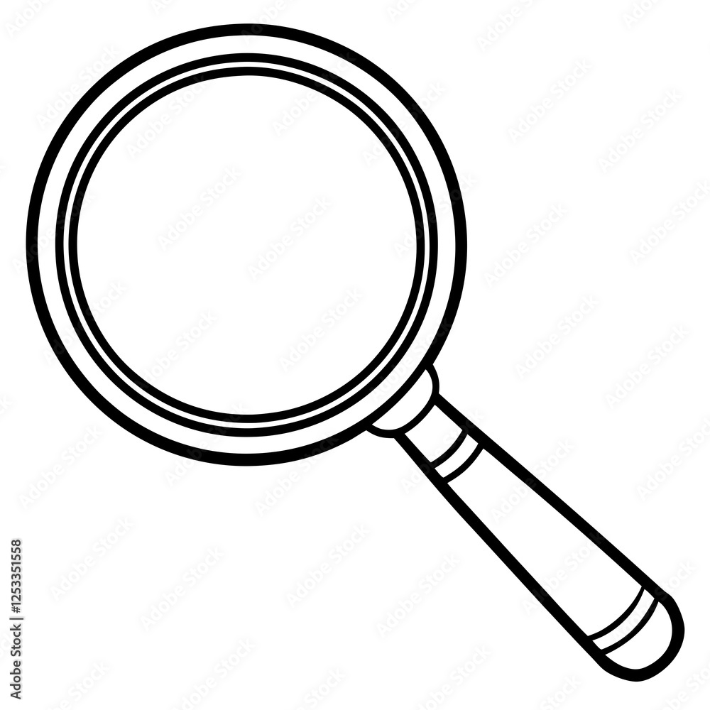 Magnifying Glass Line Art Vector Illustration Magnifying Glass Line Art Vector Illustration