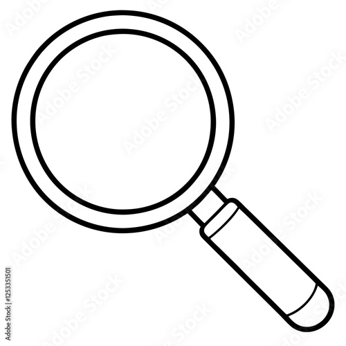 Magnifying Glass Line Art Vector Illustration