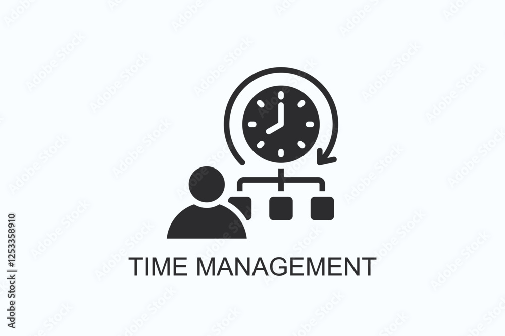 Time Management Icon Or Logo Isolated Illustration Time Management Icon Or Logo Isolated Illustration