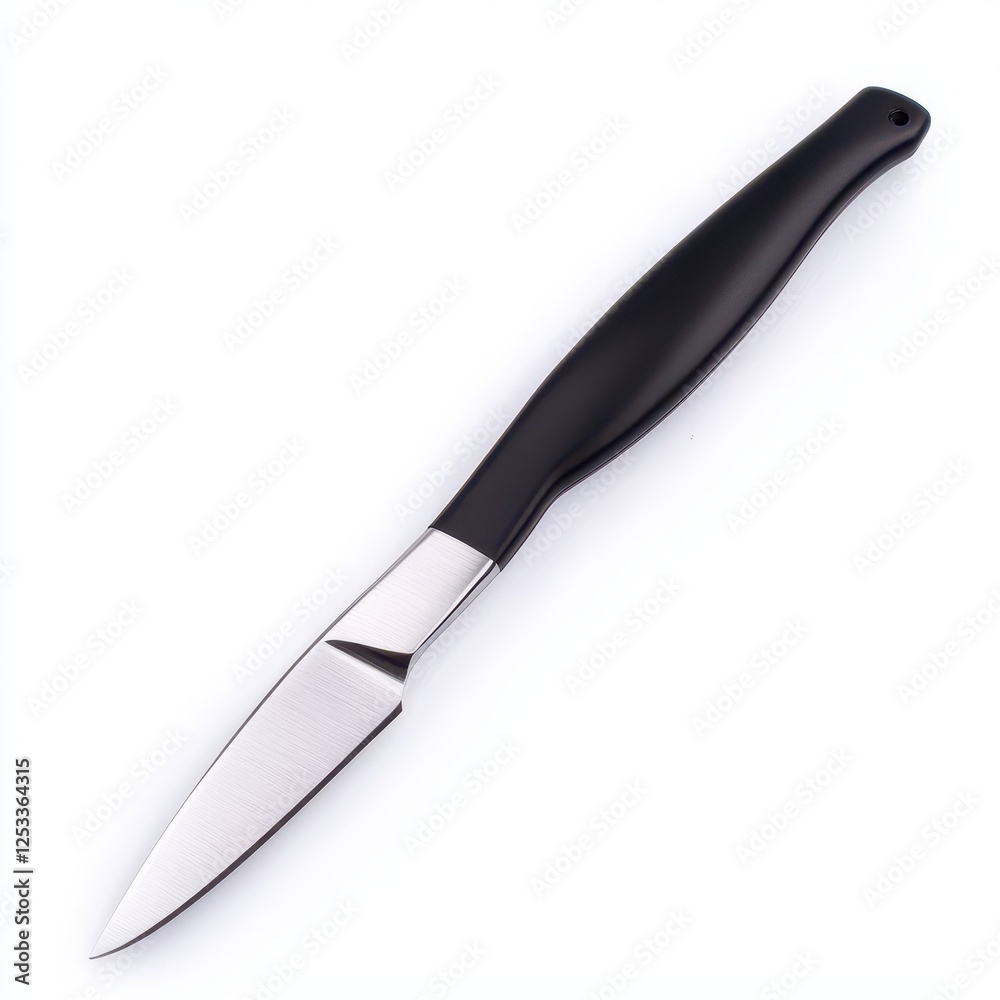A pair of kitchen scissors, multi-functional, black handles, isolated on white background A pair of kitchen scissors, multi-functional, black handles, isolated on white background