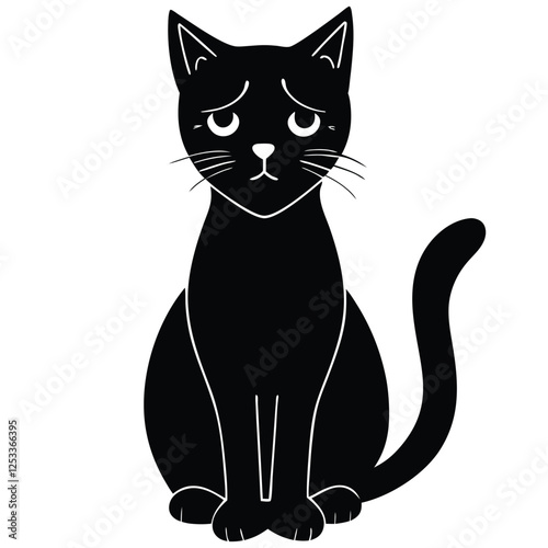 vector illustration of a black cat