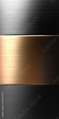 Metallic sheen gradient background, silver gold copper black gray reflective texture banner, poster header design

